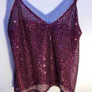 Zara Sequin Night-Out Cropped Tank